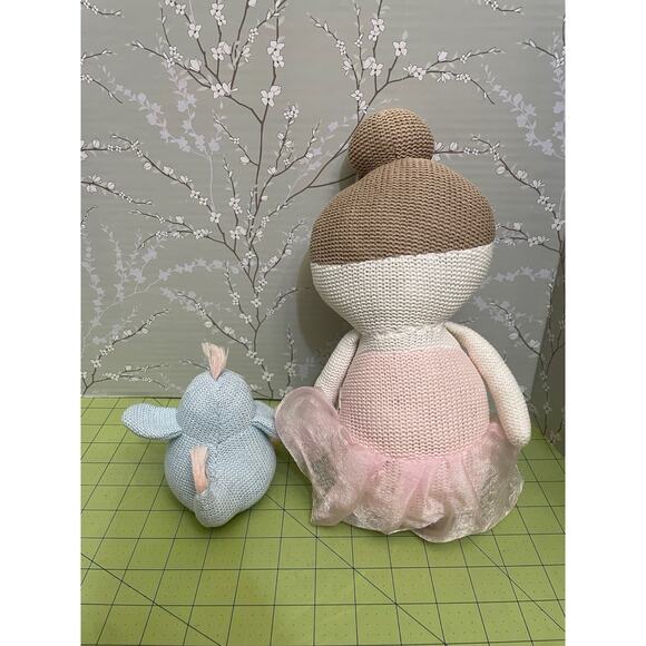 Ballerina Crotchet Plush Doll & Mudpie Bird Rattle Set Stuffed Living Textiles - Picture 4 of 8